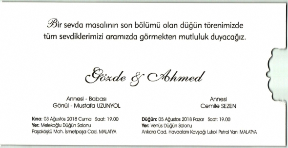 	 Gzde UZULYOL ile Ahmet SEZEN'in Dn